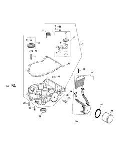 Cv740s-0015 Oil Pan And Lubrication Diagram and Parts List for M60-KH (53AB5BDX150-27-HP)(2003) Cub Cadet Lawn Tractor